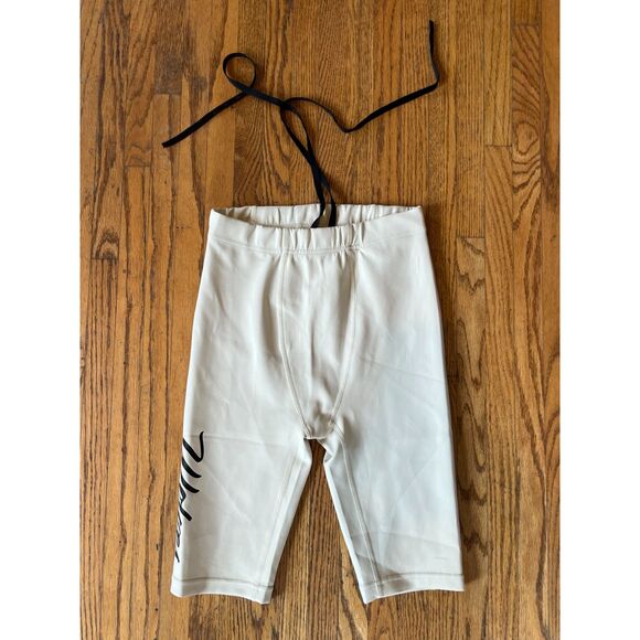 NWT  DARC SPORT Cream Scripture Spandex Civil Regime Biker Shorts  Mens Sz Small - Picture 1 of 8